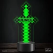 3D lámpa Minecraft Kard EGYEDI NÉVVEL