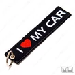 Hímzett kulcstartó I love my car (kétoldalas )