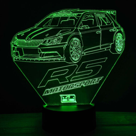 3D Dekor led lámpa - SKODA Fabia R5 Rally