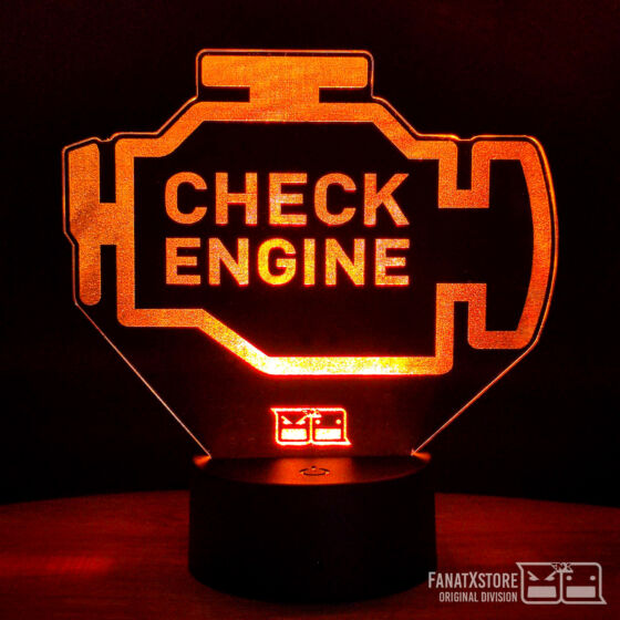 3D Dekor led lámpa CHECK ENGINE