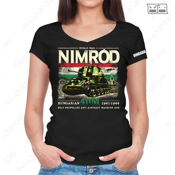 40m Nimród v nyakú női póló