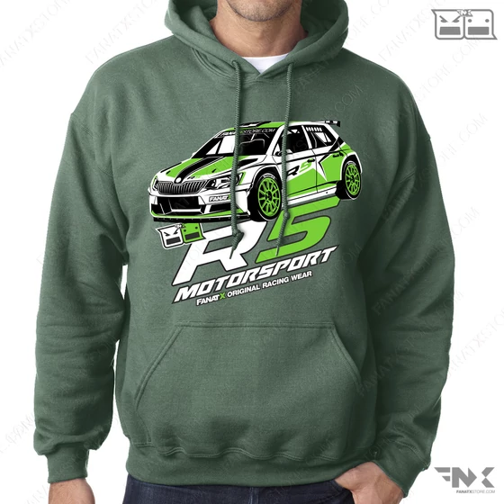 Skoda R5 kapucnis pulóver zsebes belebújós